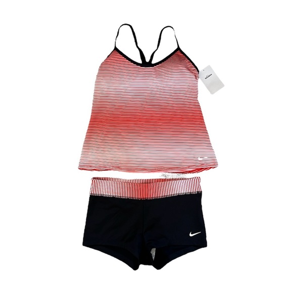 ✔️ NWT✔️ NIKE Tankini Swimsuit 2 Piece Boy Shorts - Picture 1 of 10